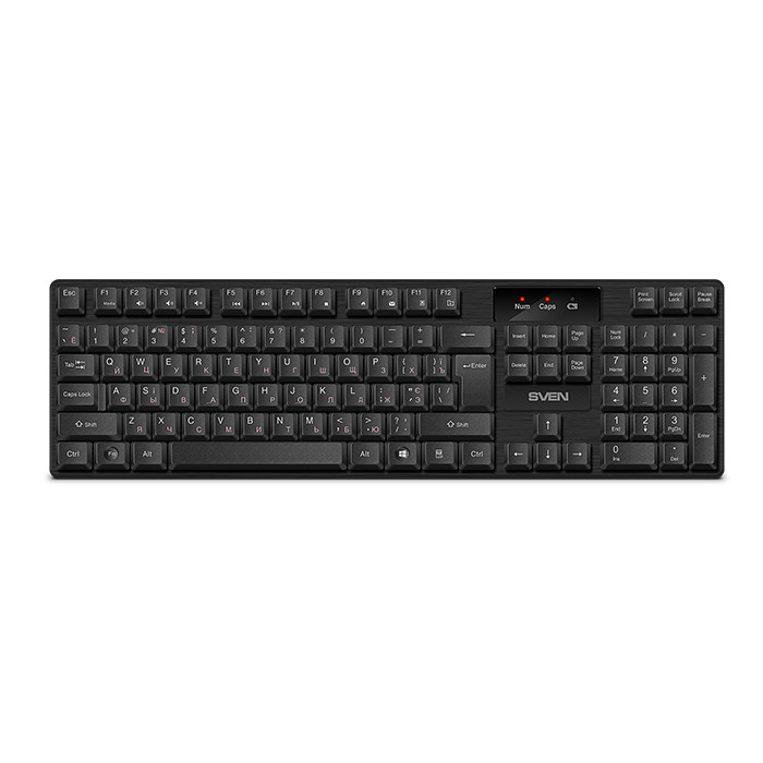 Bezvadu klaviatūra Sven KB-C2300W, EN/RU/UA, melna